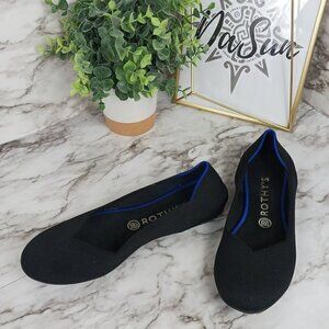 ROTHY'S THE FLAT black textile ballet women's slip-on size 8.5 round-toe
